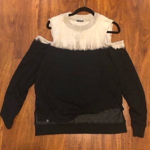 Errant cold-shoulder dip-dye sweater